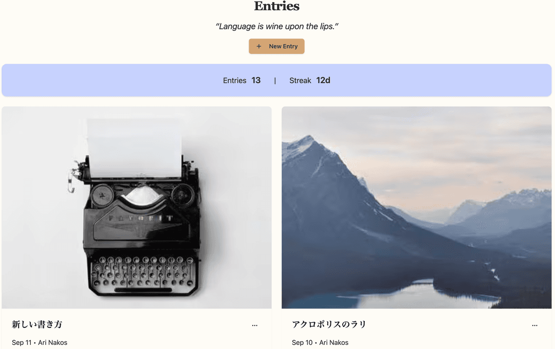 Journal Dashboard