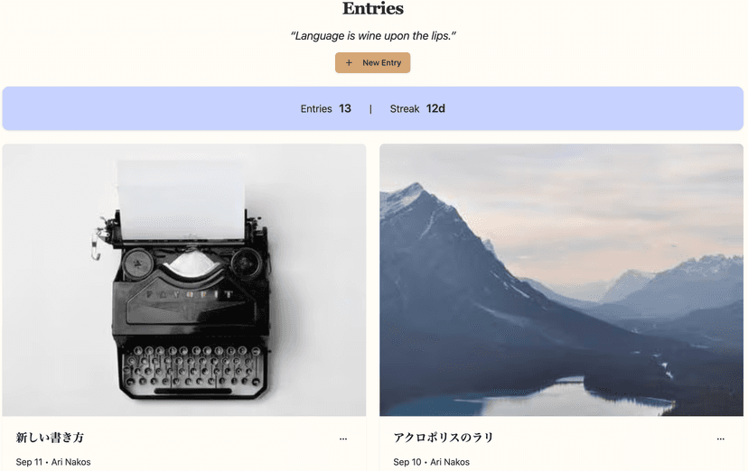Journal Dashboard